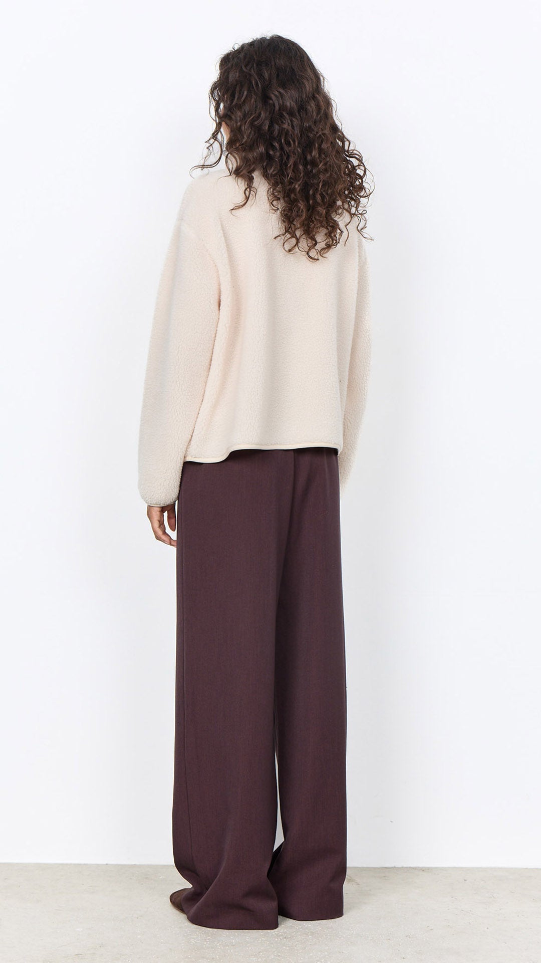Cozy sherpa button-through jacket | Cream | by Soya Concept