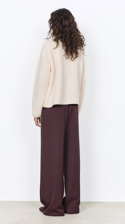 Cozy sherpa button-through jacket | Cream | by Soya Concept