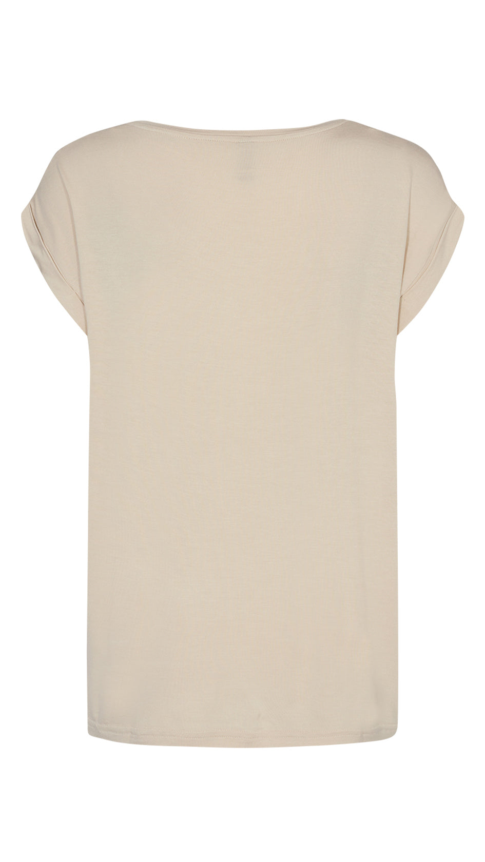 Satin front round neck jersey back top | Cream | by Soya Concept