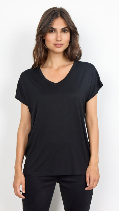 Premium soft v-neck t-shirt | Black | by Soya Concept | last 1s