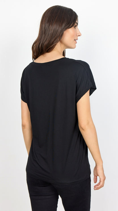 Premium soft v-neck t-shirt | Black | by Soya Concept | last 1s