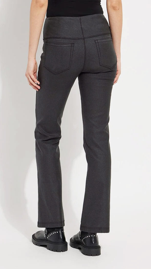 Leather-look bootcut denim Lysse leggings (Black)
