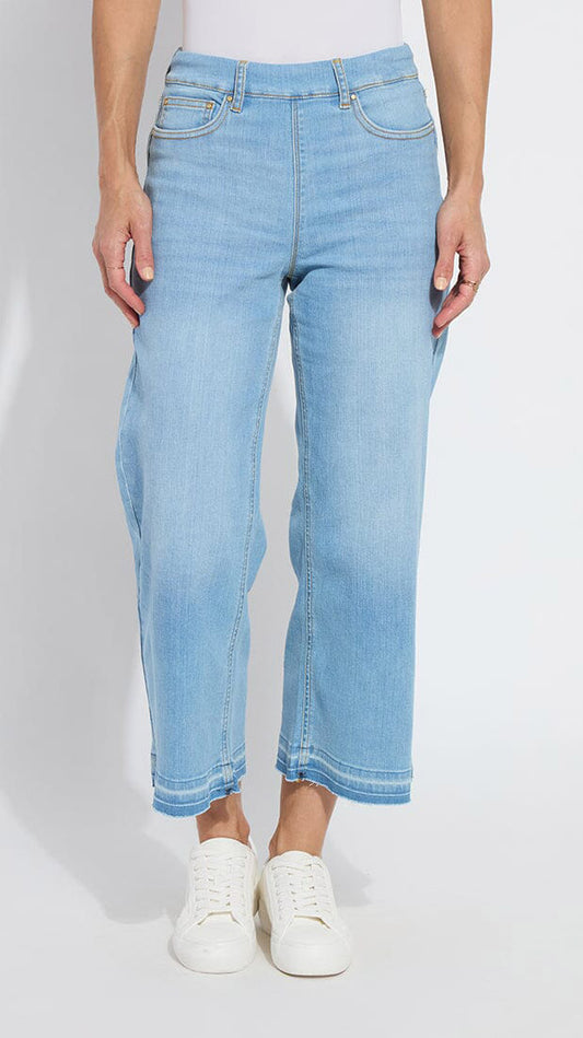Wide leg crop Premium "holding power" Denim | Authentic Bleached Blue | by Lysse NY | NEW SS25
