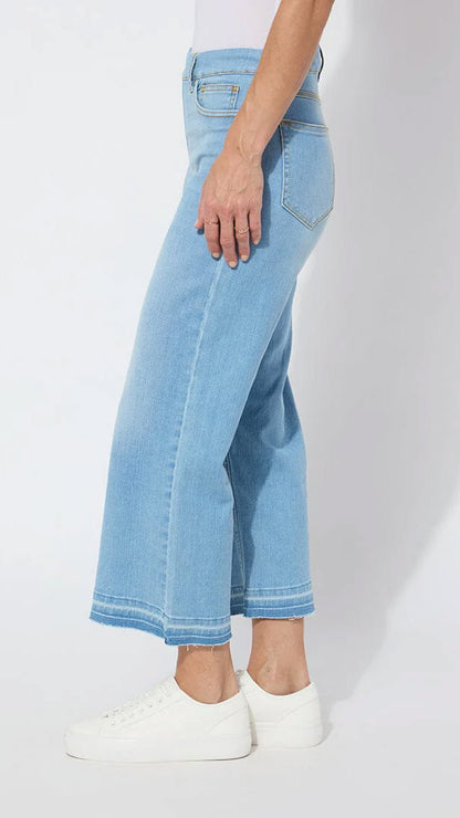Wide leg crop Premium "holding power" Denim | Authentic Bleached Blue | by Lysse NY | NEW SS25
