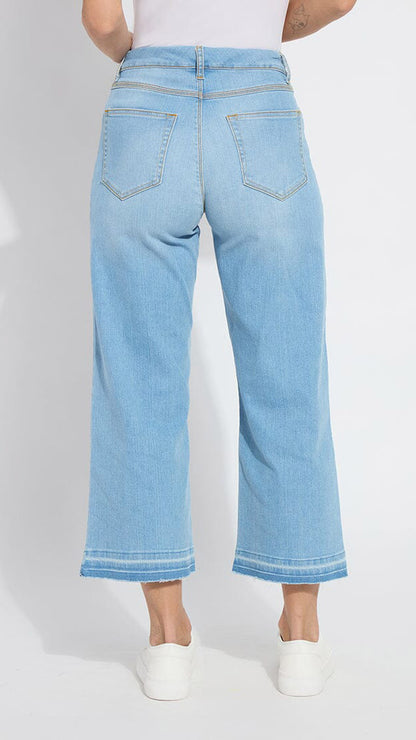 Wide leg crop Premium "holding power" Denim | Authentic Bleached Blue | by Lysse NY | NEW SS25