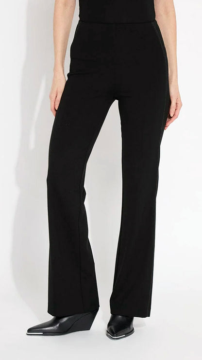 Ponte pull-on Lysse trouser w. satin piping (Black) - New for AW 24/25