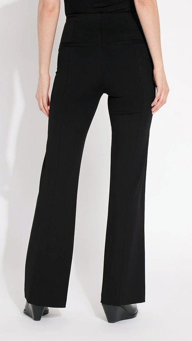 Ponte pull-on Lysse trouser w. satin piping (Black) - New for AW 24/25