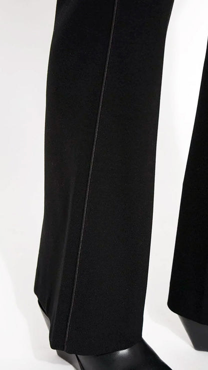 Ponte pull-on Lysse trouser w. satin piping (Black) - New for AW 24/25