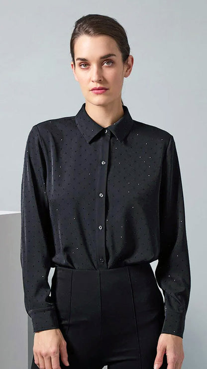 Rhinestone Lysse shirt (Black/Jet) - New for AW 24/25