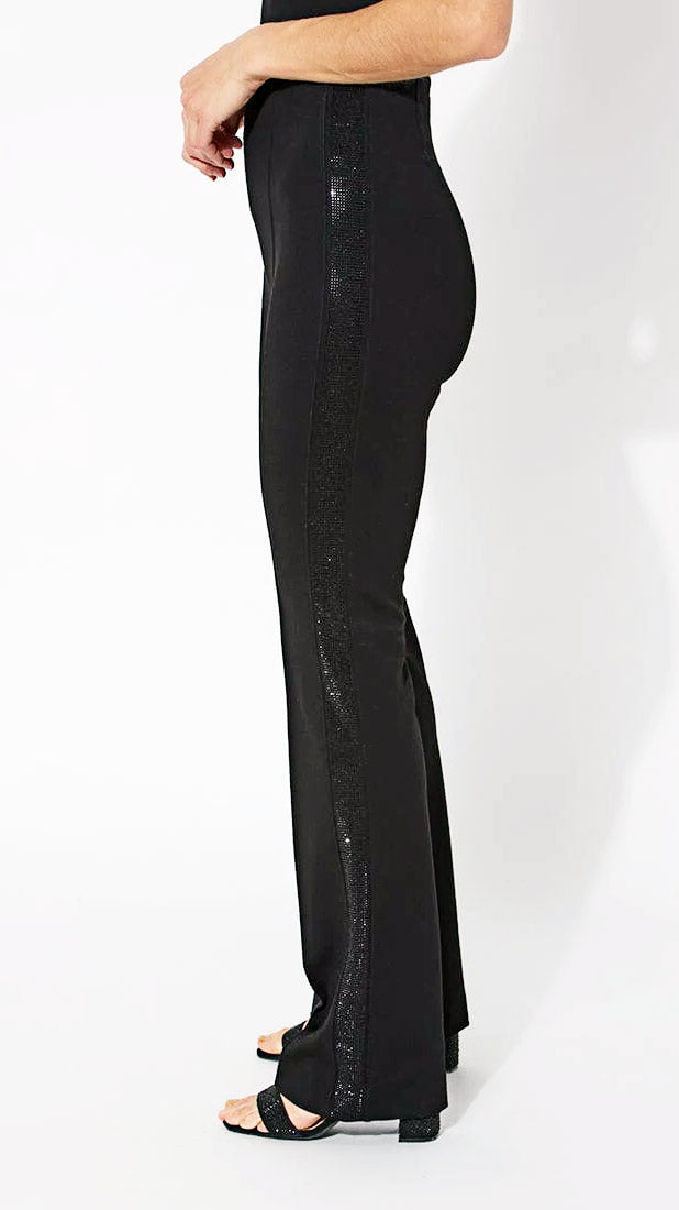 Rhinestone Ponte Lysse pull-on Trouser (Black/Jet) - New for AW 24/25