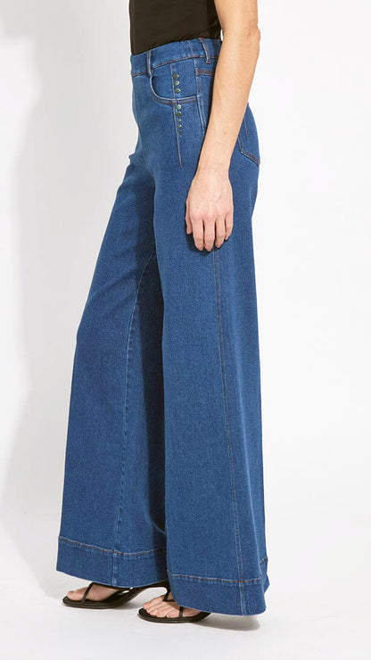 Studded wide leg eco-denim pants | Dark midwash | by Lysse NY | new! AW25/6