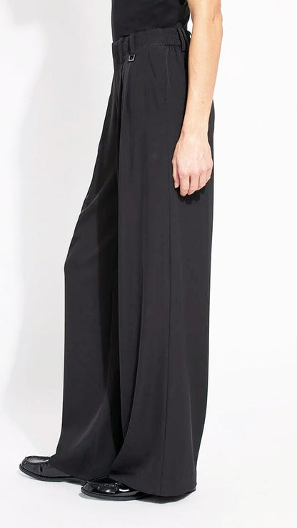 Pleated wide leg woven trouser | Black | by Lysse NY | new! AW25