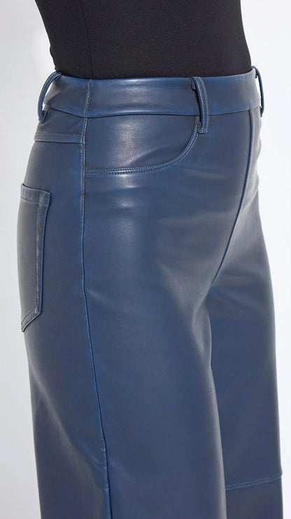 Wide leg vegan leather pants | Deep Blue | by Lysse NY | new! AW25