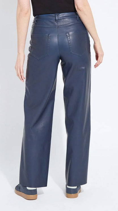 Wide leg vegan leather pants | Deep Blue | by Lysse NY | new! AW25