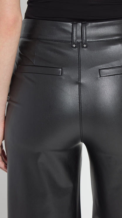 Pull-on transeasonal vegan leather trouser | Black | by Lysse NY | new! AW26