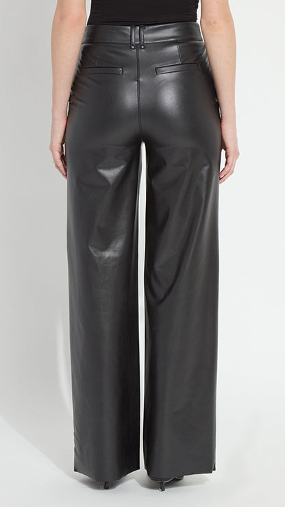Pull-on transeasonal vegan leather trouser | Black | by Lysse NY | new! AW26