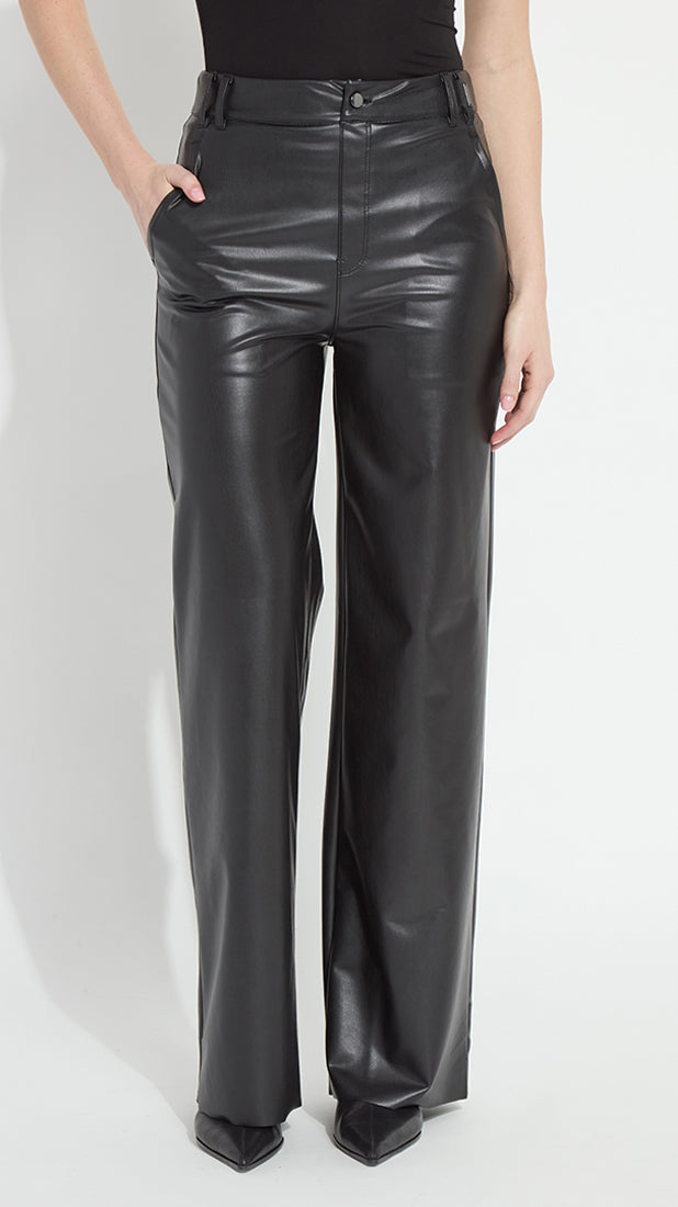 Pull-on transeasonal vegan leather trouser | Black | by Lysse NY | new! AW26