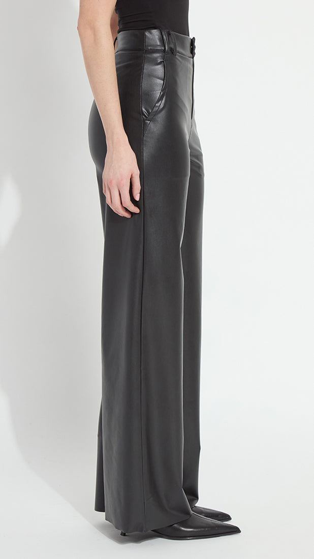 Pull-on transeasonal vegan leather trouser | Black | by Lysse NY | new! AW26