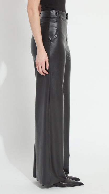 Pull-on transeasonal vegan leather trouser | Black | by Lysse NY | new! AW26