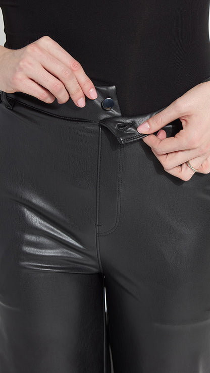 Pull-on transeasonal vegan leather trouser | Black | by Lysse NY | new! AW26