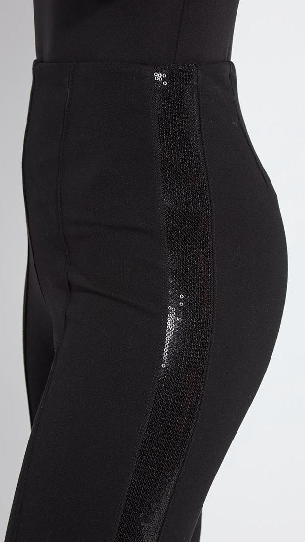 Sequin embellished ponte pull-on pants | Black | by Lysse NY | new! AW25