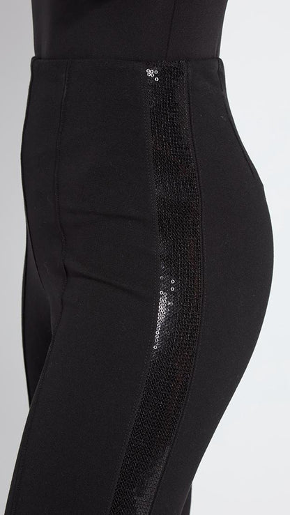 Sequin embellished ponte pull-on pants | Black | by Lysse NY | new! AW25