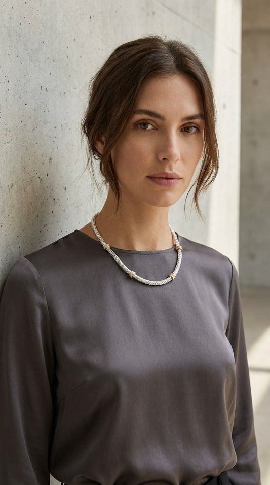 Maya short necklace | Silver/Gold