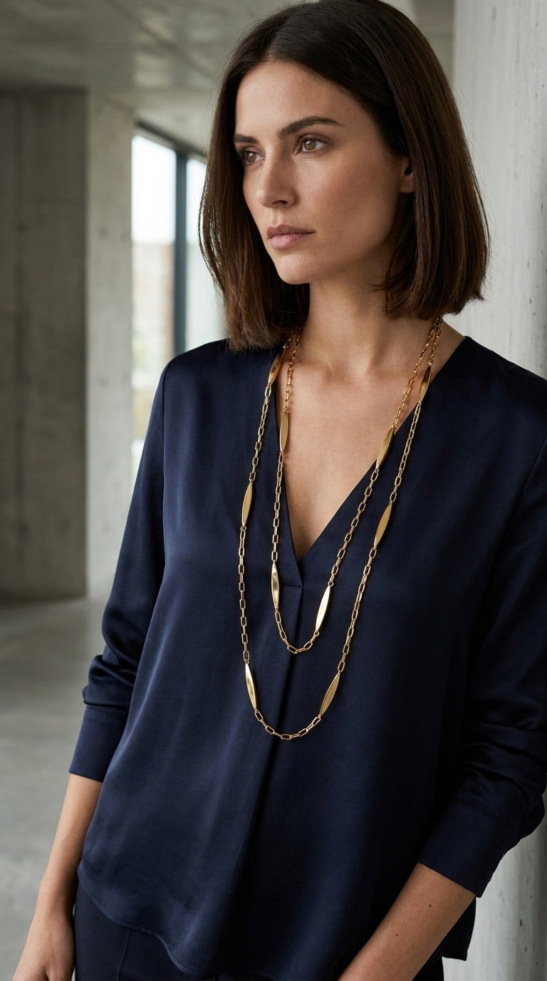 Rosie long necklace | Gold