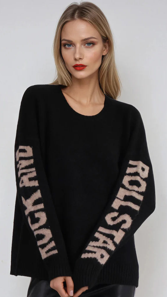 Rock & roll jumper | Black & Nude | by Religion | SRP £86