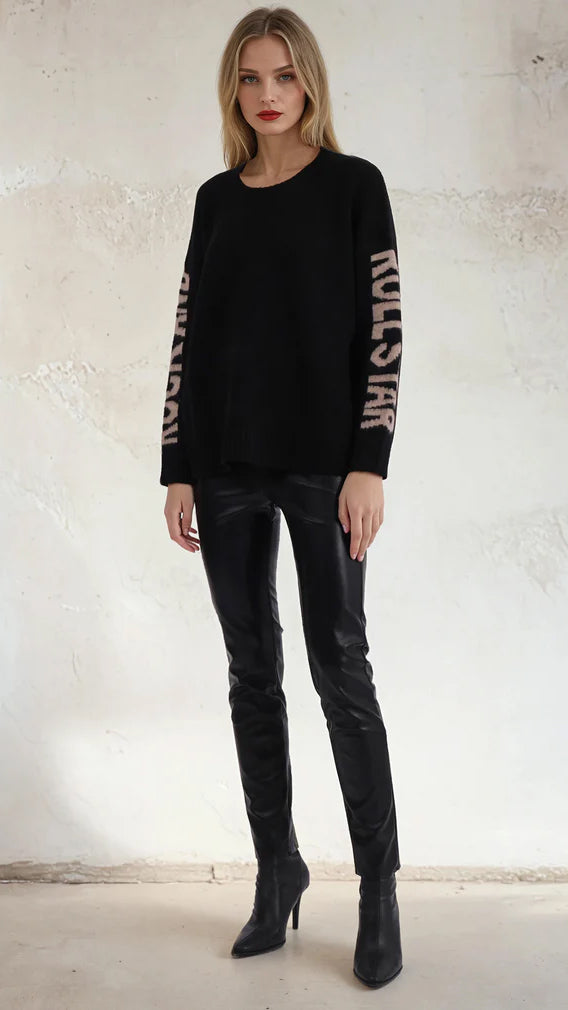 Rock & roll jumper | Black & Nude | by Religion | SRP £86
