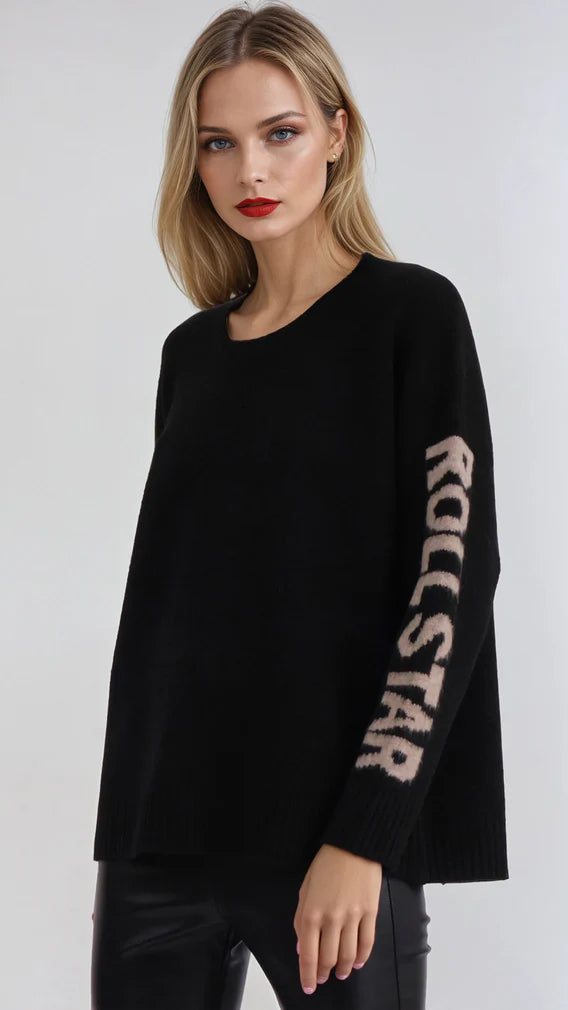 Rock & roll jumper | Black & Nude | by Religion | SRP £86