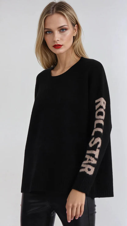 Rock & roll jumper | Black & Nude | by Religion | SRP £86