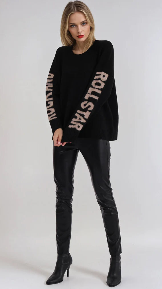 Rock & roll jumper | Black & Nude | by Religion | SRP £86