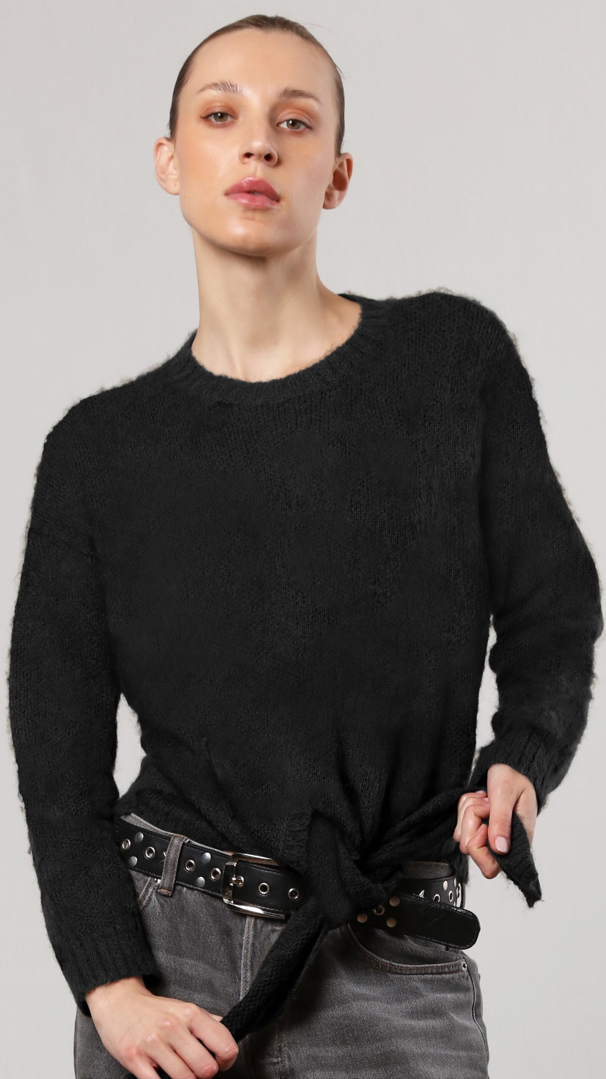 Reverse tie-waist jumper (Black) by Religion