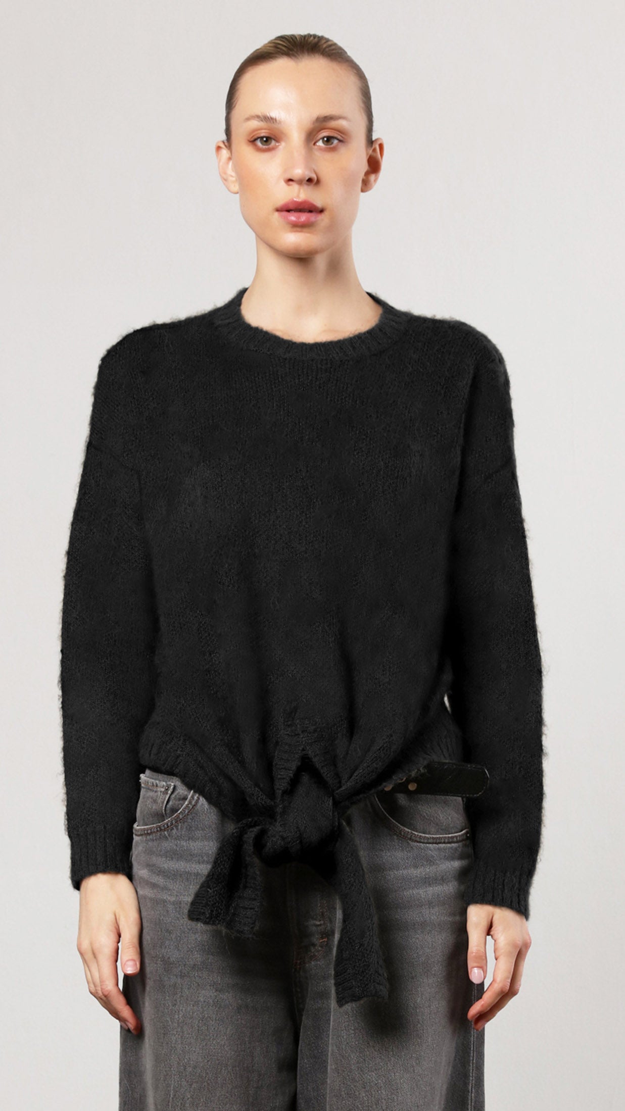 Reverse tie-waist jumper (Black) by Religion