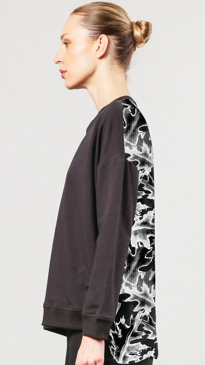 Orion silky back-print Sweatshirt (Black camo) by Religion