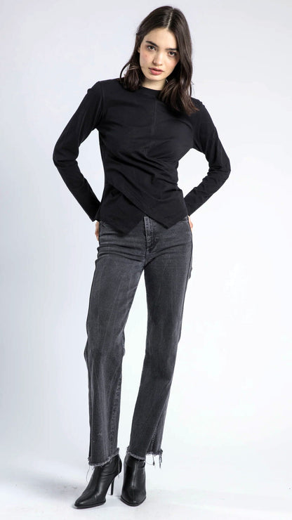 Time drape LS top | Black | by Religion
