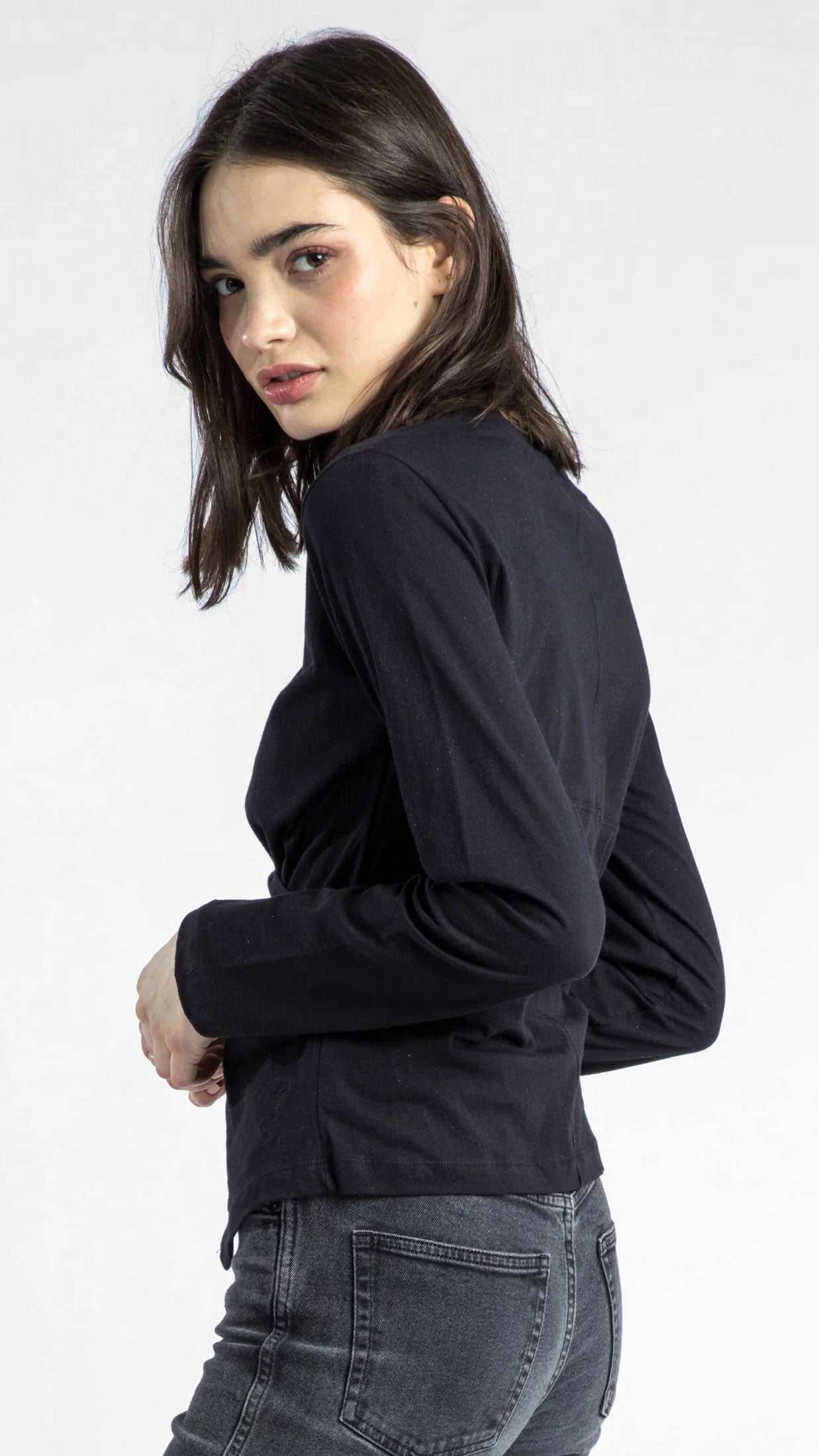 Time drape LS top | Black | by Religion