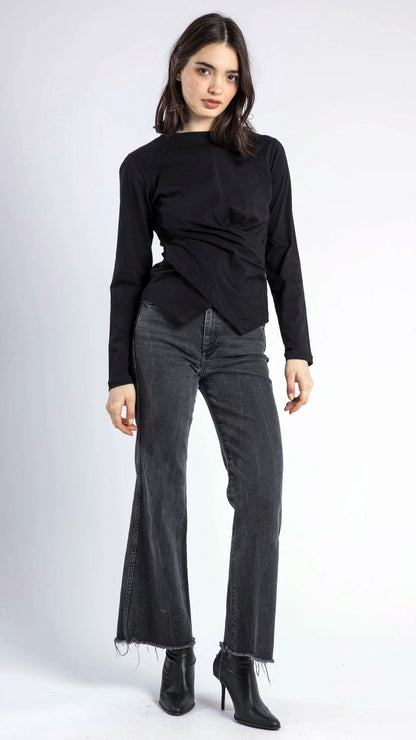 Time drape LS top | Black | by Religion