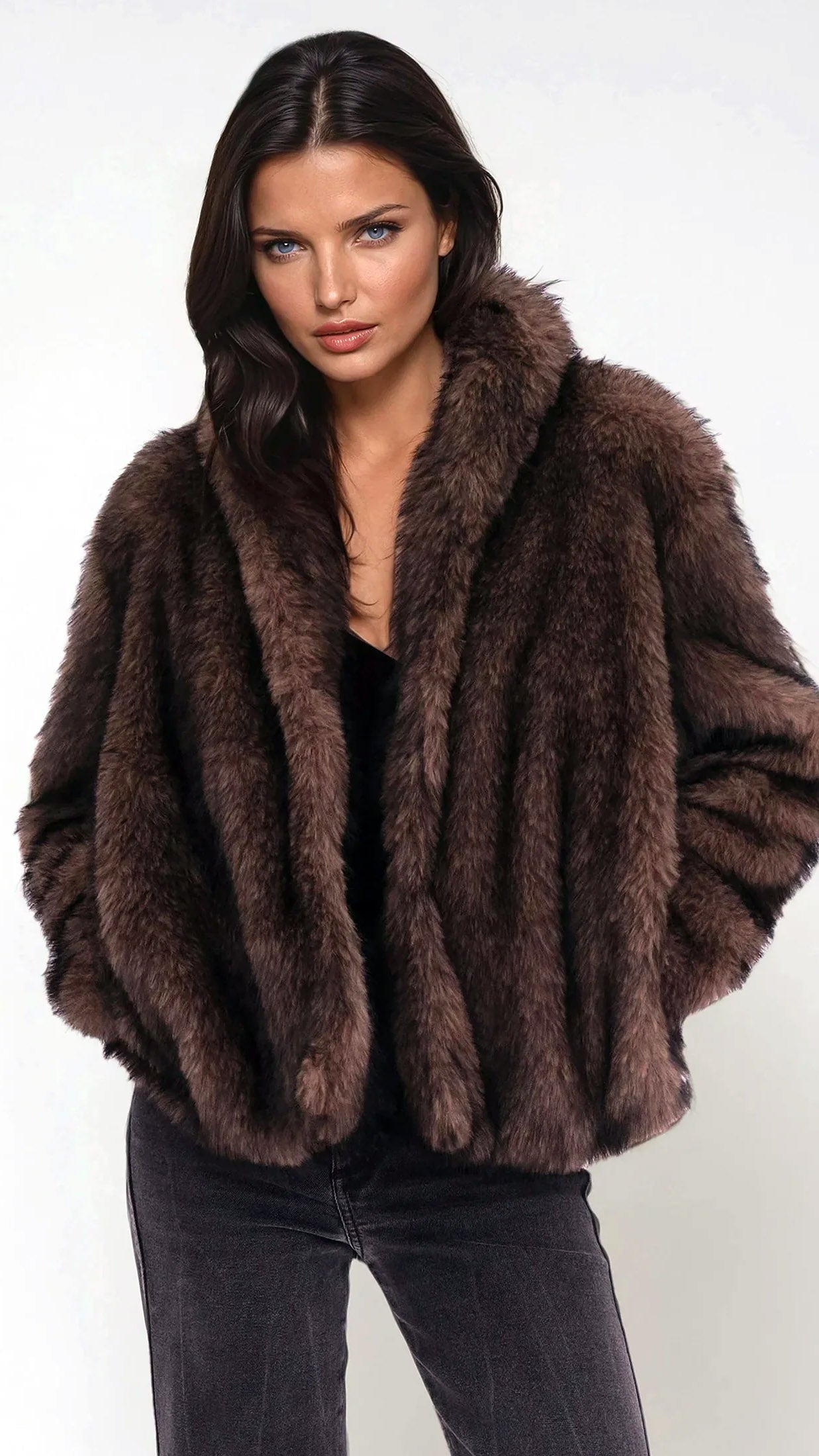 Luna faux fur coat | Rich brown | by Religion