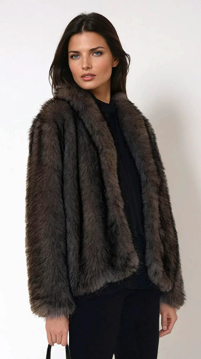 Luna faux fur coat | Rich brown | by Religion