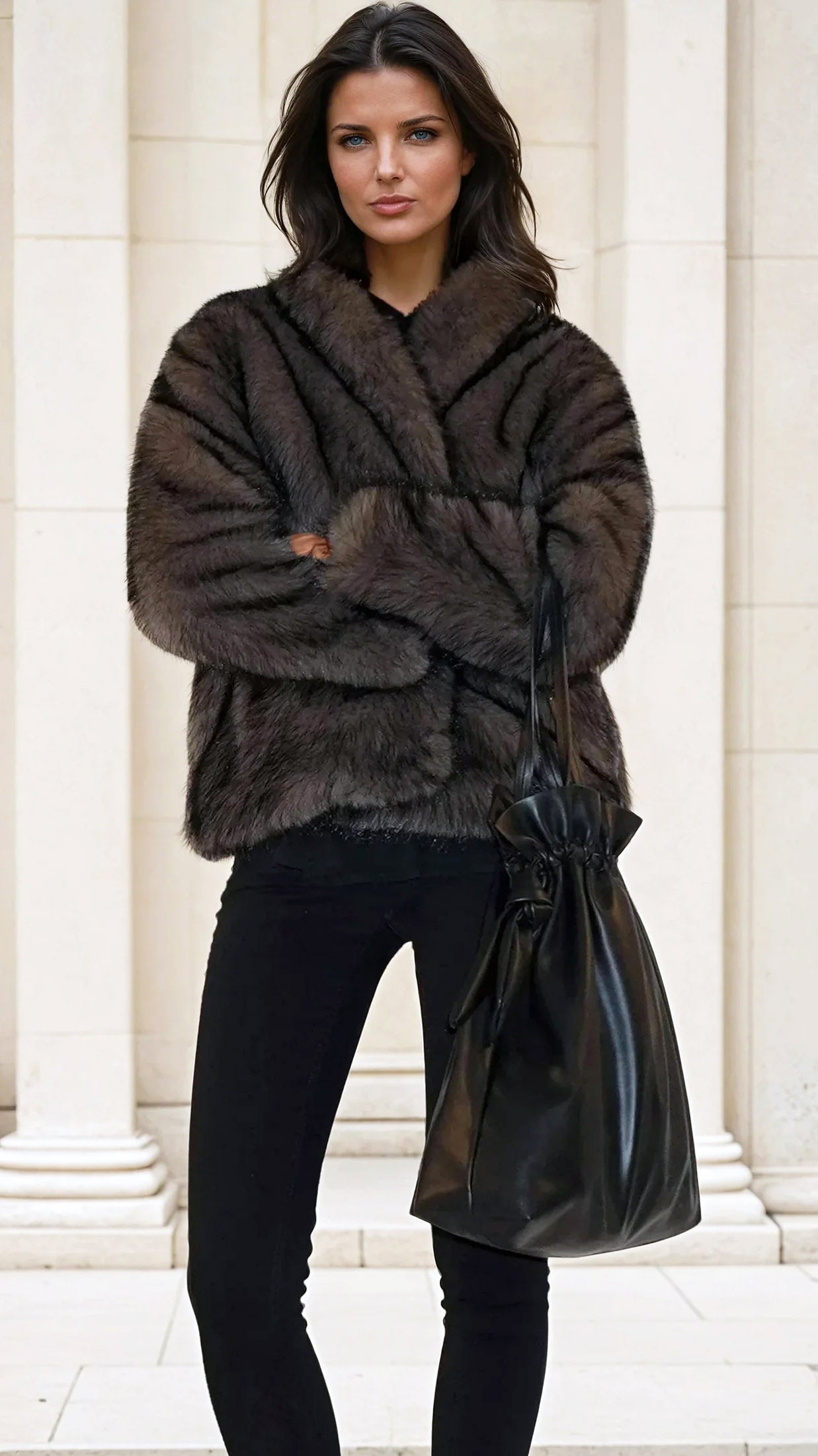 Luna faux fur coat | Rich brown | by Religion