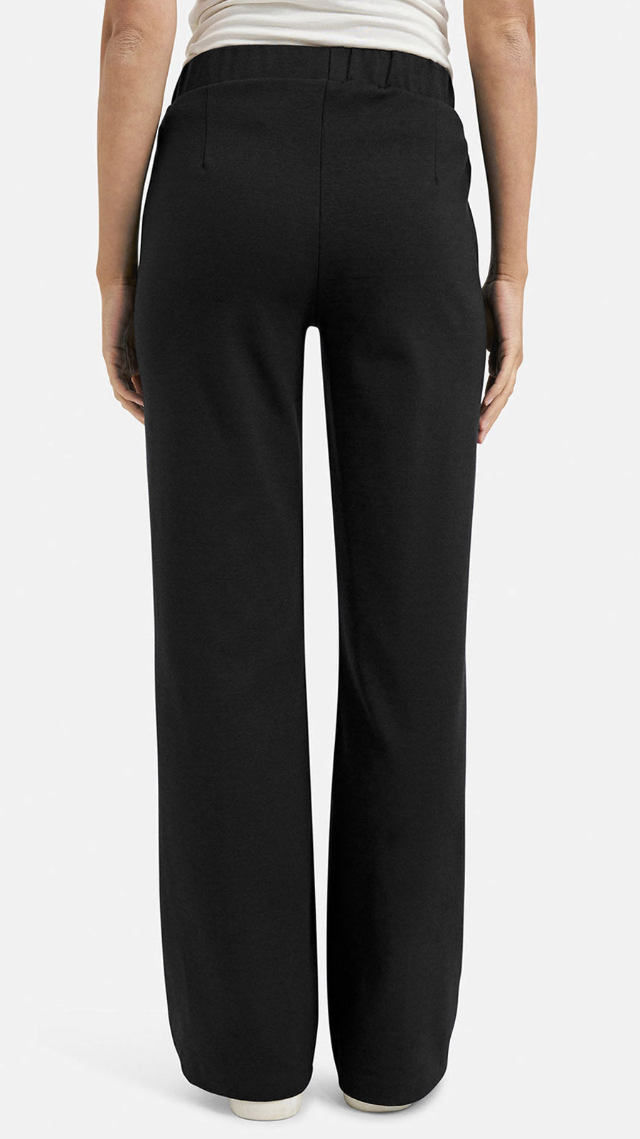 Straight-cut jersey trousers (Black) by Smith & Soul