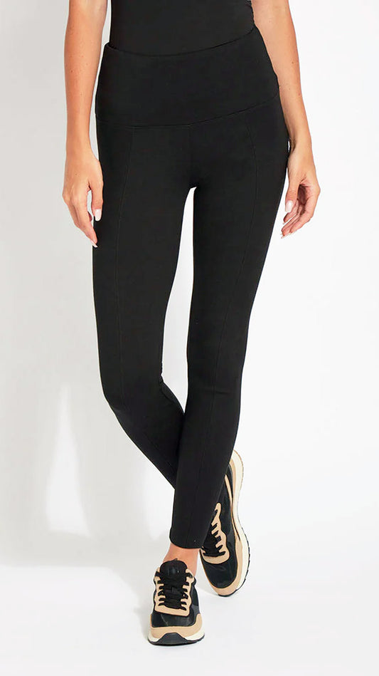 Signature ponte centre-seam Lysse Leggings (Black)