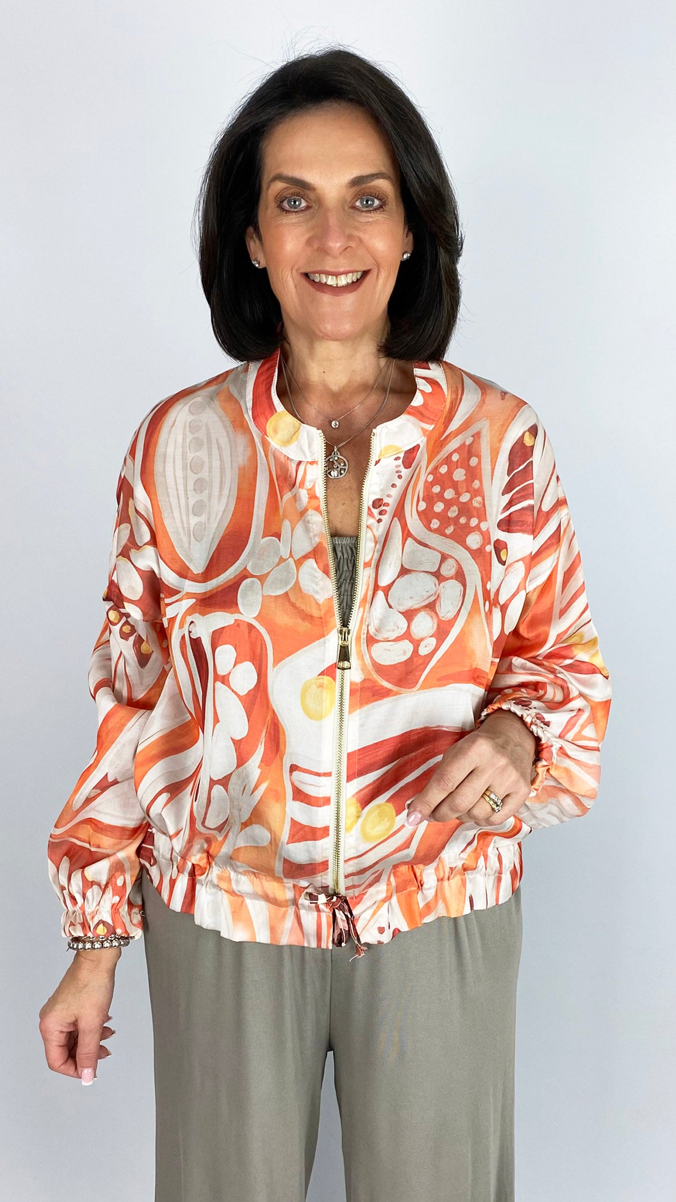 Zip-through butterfly print bomber jacket | 5 Colours