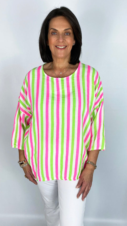 Candy-stripe cotton top | 5 Colours
