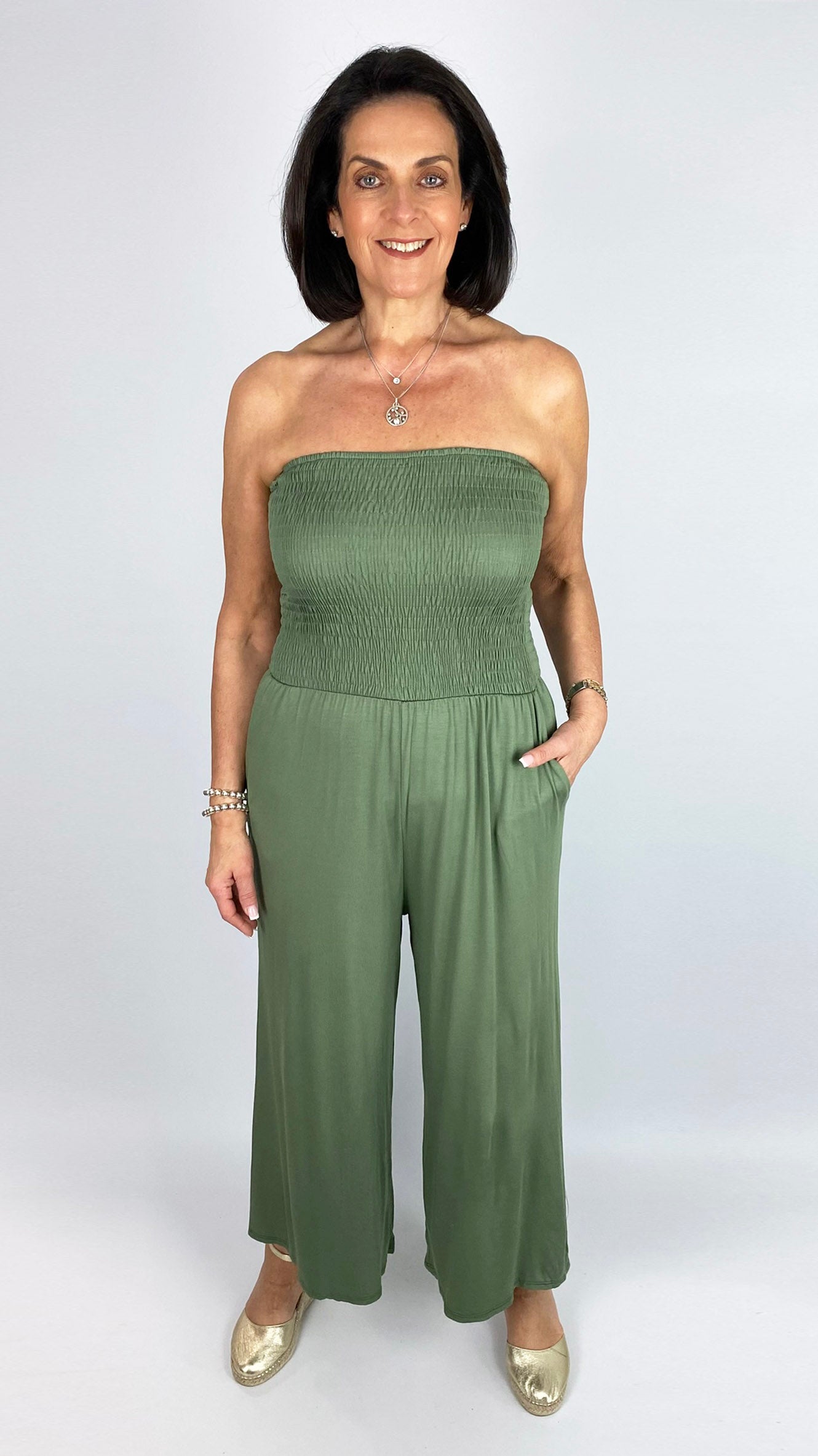 My Essential bestselling jersey bandeau wide-leg jumpsuit | 7 Colours