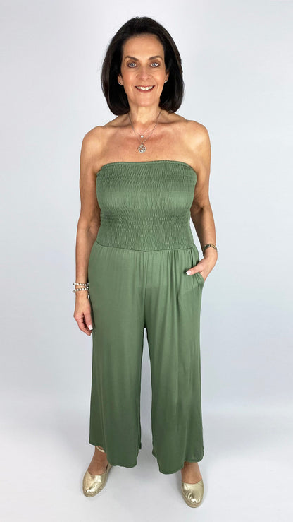My Essential bestselling jersey bandeau wide-leg jumpsuit | 7 Colours