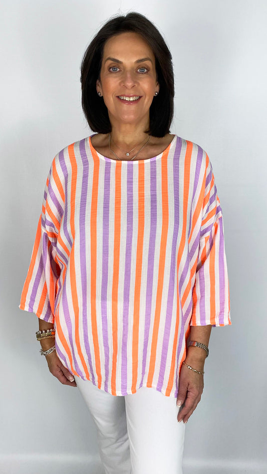 Candy-stripe cotton top | 5 Colours | last 1s