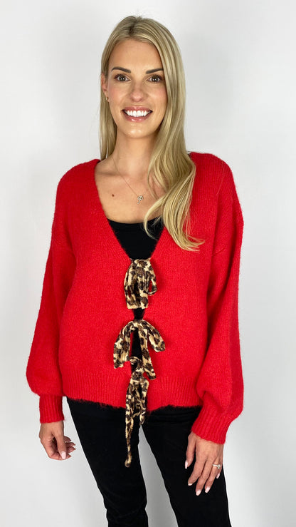 Animal Print tie front cardi (2 Colours) - last 1s